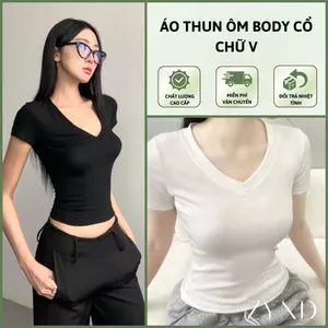 Áo Thun Ôm Body Zynd – Cổ V, Chất Thun Co Giãn 4 Chiều, Mềm Mại, Phù Hợp Mọi Dáng Người – DC-M998