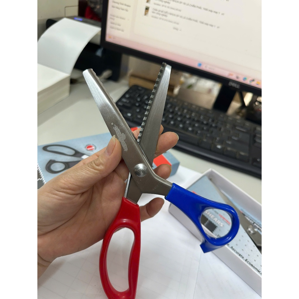 Kéo răng cưa , kéo viền vải TC-230 chống tưa xù HÀNG NHẬP KHẨU CAO CẤP, RẺ VÔ ĐỊCH