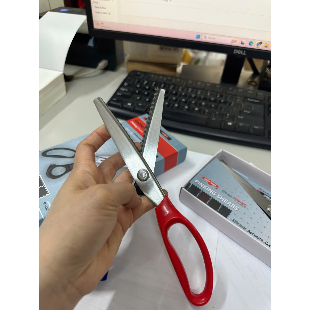 Kéo răng cưa , kéo viền vải TC-230 chống tưa xù HÀNG NHẬP KHẨU CAO CẤP, RẺ VÔ ĐỊCH