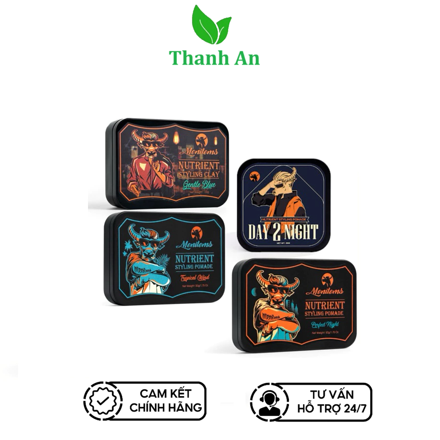Sáp vuốt tóc Menitems, sáp Clay - Pomade, giữ nếp, tạo kiểu tóc hơn 10H ...