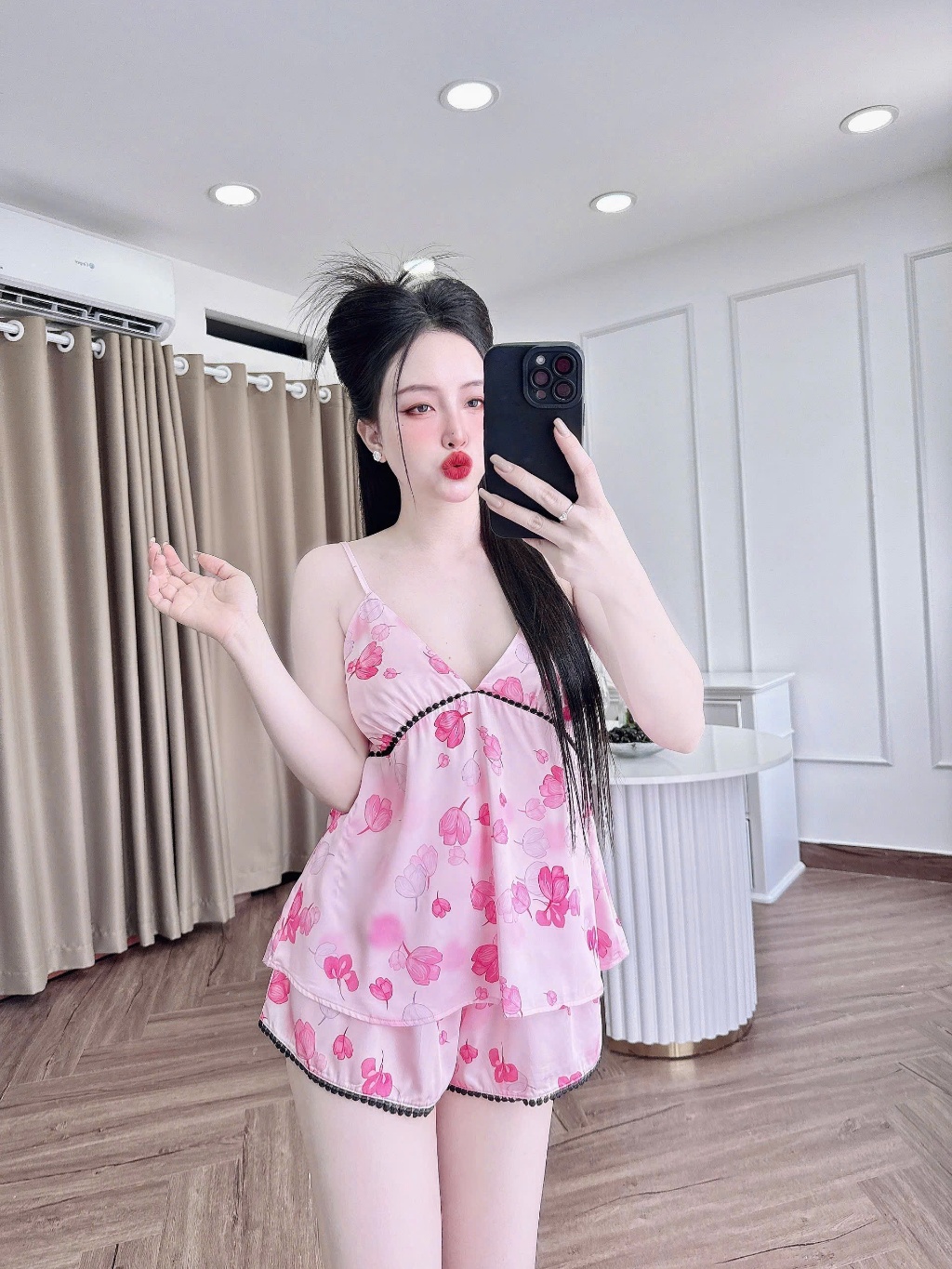 Đồ Ngủ Sexy SOJUN Latin 2 Dây Ren Bi - Quyến Rũ & Thoải Mái Dưới 63Kg