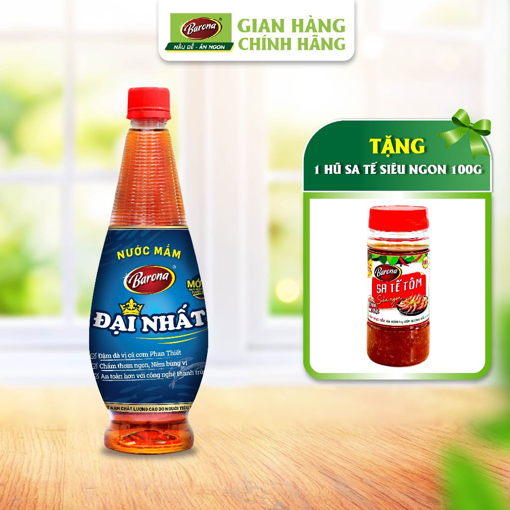 Ảnh Nước Mắm Barona Đại Nhất 12 Độ Đạm - 750ml tặng 1 hũ Sate Siêu ngon 100g 1
