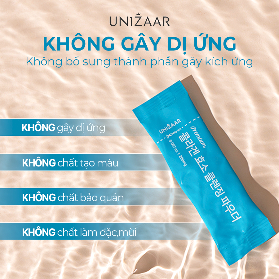 Ảnh Bột rửa mặt UNIZAAR – Bí quyết làm sạch da từ Hàn Quốc (3 gói, 200mg/gói) 1