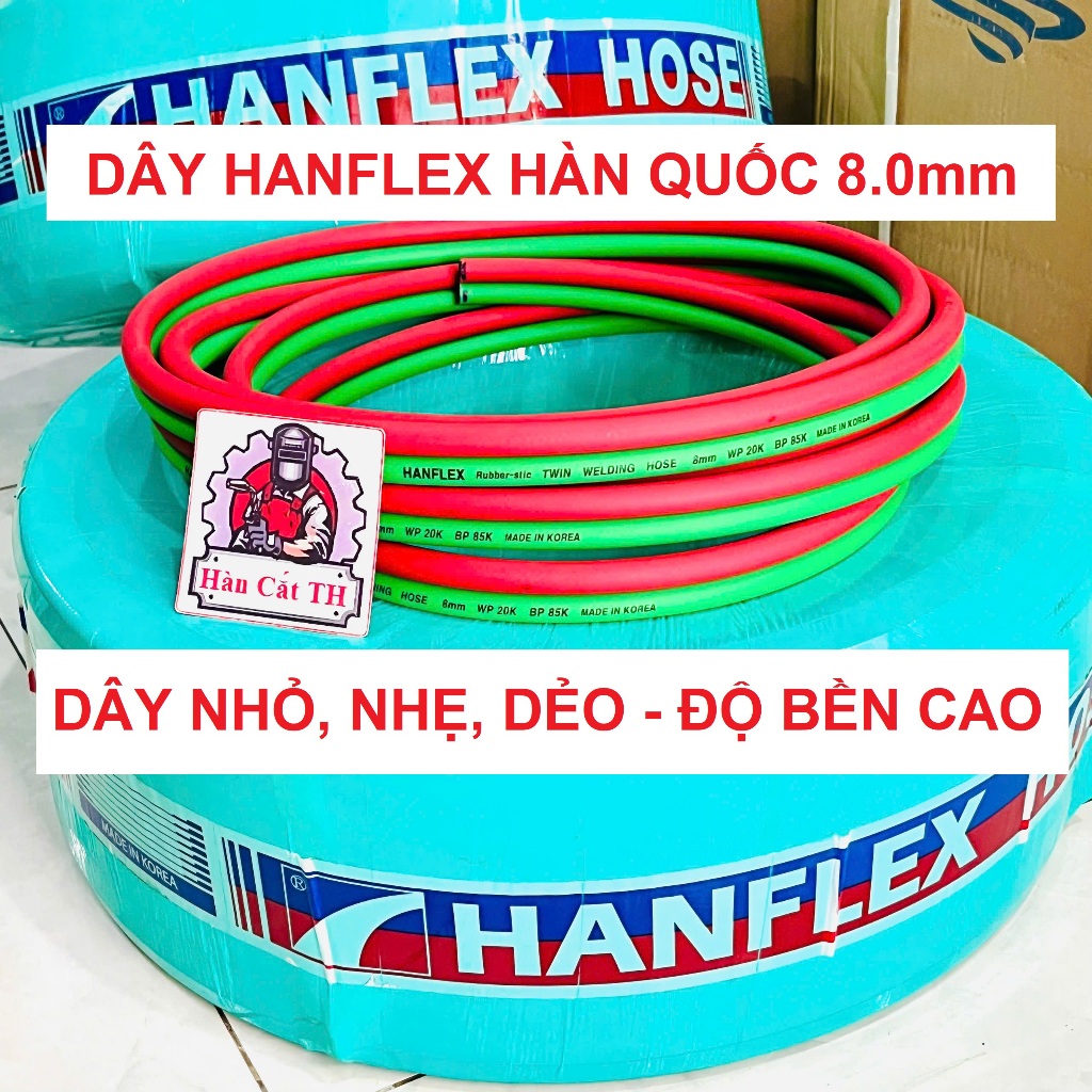 [ Cuộn 100m ] Ống Dây Gió Đá Hanflex Hàn Quốc 8.0mm, Dây Hơi Đôi Oxy ...