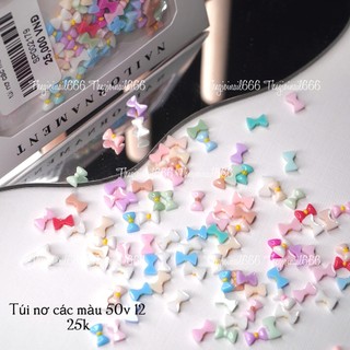 Túi Phụ Kiện Nơ Nhựa Mini Mix Màu 50V – Trang Trí Móng Đa Dạng, Dễ Dùng, Tạo Điểm Nhấn