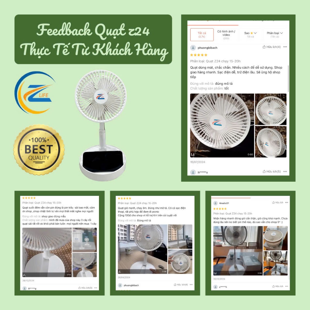 Quạt Sạc Tích Điện z24 Pin Trâu Tới 20 Giờ Sử Dụng, Quạt Để Bàn Văn Phòng Kéo Dài Gấp Gọn Đa Năng