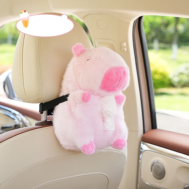 Hộp đựng khăn giấy trên ô tô  hình  con chuột túi Capybara dễ thương, sáng tạo