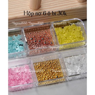Set Phụ Kiện Gắn Móng 6 Ô Nhiều Mẫu (Hoa Nhí, Nơ Trắng Đen, Bi 6 Ô, Nơ Màu) | Trang Trí Móng Cao Cấp | TheGioiNail666
