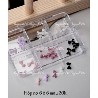 Set Phụ Kiện Gắn Móng 6 Ô Nhiều Mẫu (Hoa Nhí, Nơ Trắng Đen, Bi 6 Ô, Nơ Màu) | Trang Trí Móng Cao Cấp | TheGioiNail666