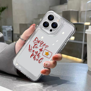 Ốp lưng iphone trong suốt siêu dày cạnh vuông Độc lập chữ đỏ 6/7/8/plus/x/xr/xs/11/12/13/14/15/16/pro max - sd2034