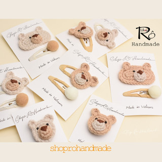 Kẹp tóc gấu len hoạt hình dễ thương cho nữ và bé gái 5.5cm |Cặp tóc mái đáng yêu |Shop Rô Handmade