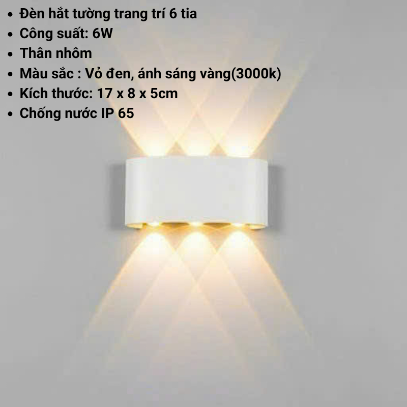 Đèn hắt tường 2 đầu 6w 8w Thiết Kế hiện đại Decor nhà cửa Trang trí Cầu thang Ban công Ngoài Trời IP65