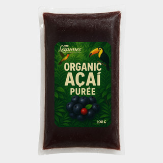 Frozen Acai Puree Hữu Cơ Légumes- Trái Acai Đông Lạnh Nguyên Chất, Không Đường, Làm Smoothie Bowl