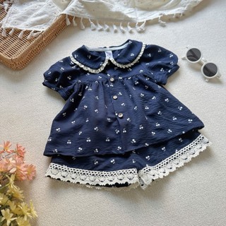 Set Bộ Hè Đũi Mềm Cộc Tay Phối Ren Cho Bé Gái Đi Học Đi Chơi 8-26kg