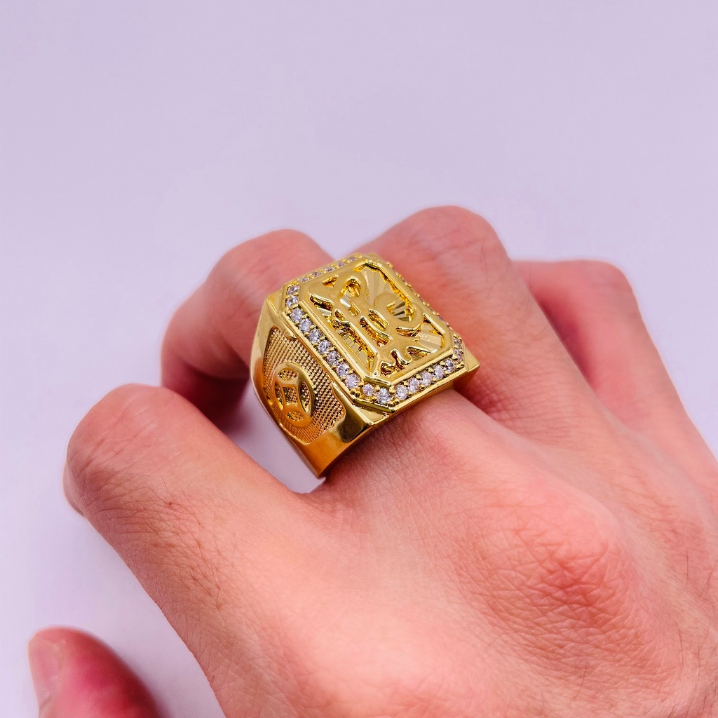 Men's Gold-Plated Feng Shui Ring by trangsucmoiluatuoi.RIN