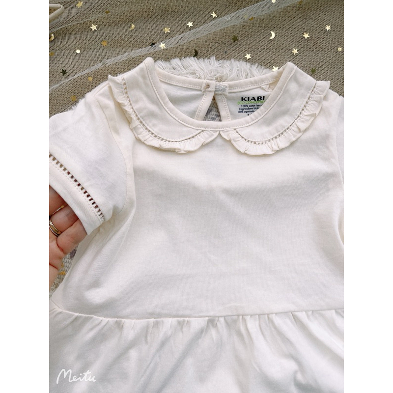 Áo bé gái xuất dư màu kem size nhí 3-9m (2-8kg) C1753 cotton mềm mát cho bé sơ sinh