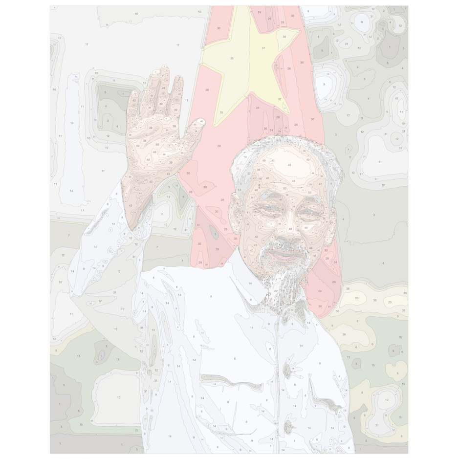 Tranh Bác Hồ Tự Tô Màu Theo Số Hóa Cho Người Lớn Có Khung Treo Tường NVC4104