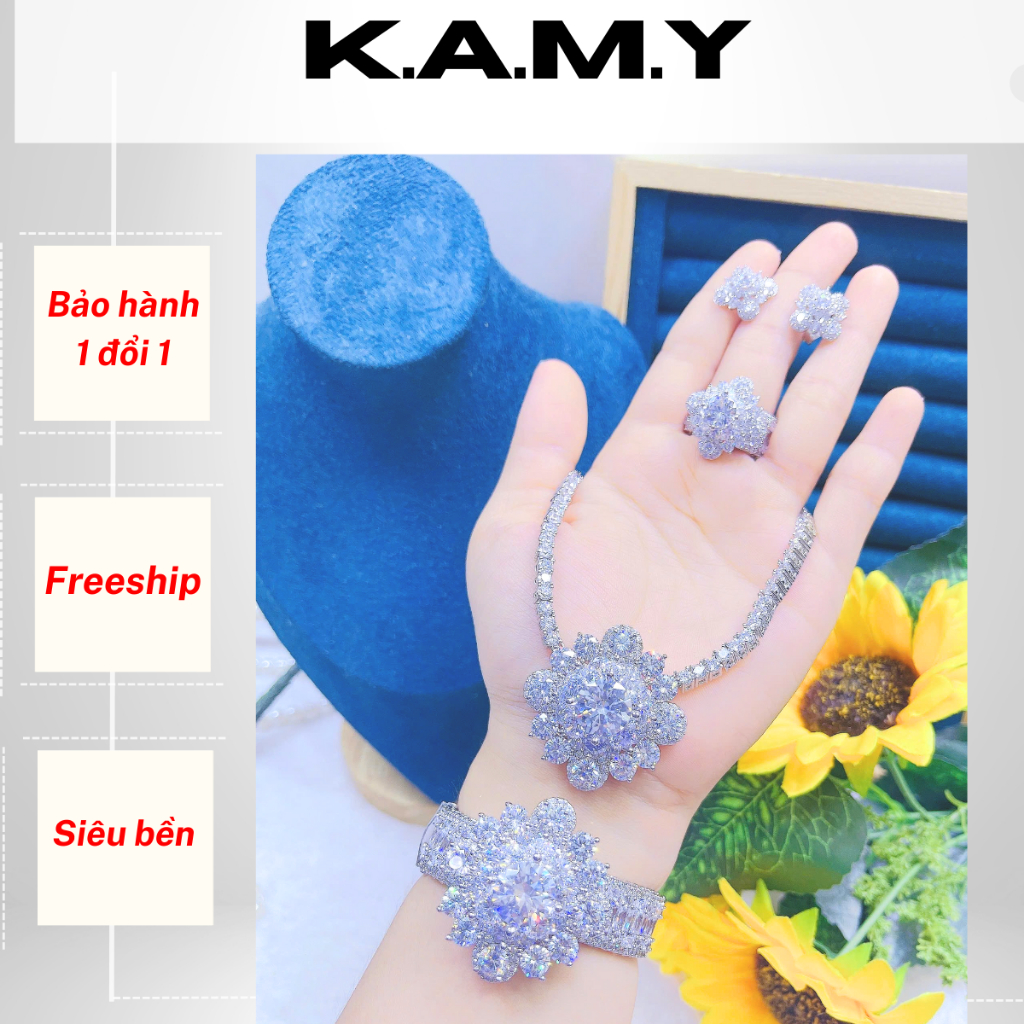Set bộ trang sức nữ 4 Món mạ bạch kim cao cấp cực sang bền sáng - Trang sức KAMY