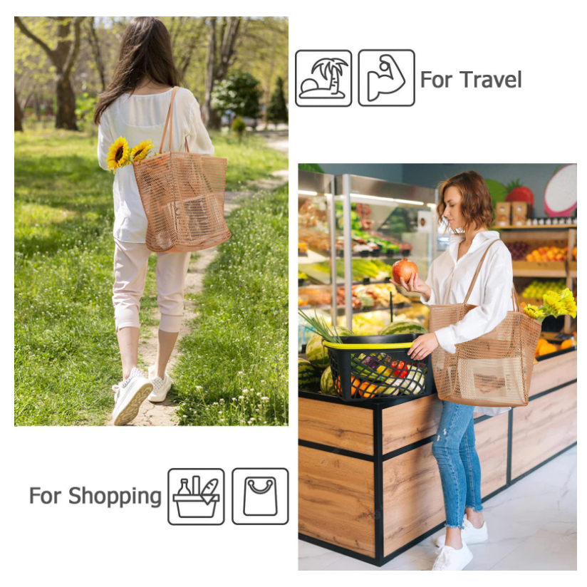 Túi đi biển Túi lưu trữ Túi Tote Túi lưới trong suốt Túi bơi nữ mùa hè Túi xách nữ Túi bơi có thể gập lại Túi M14