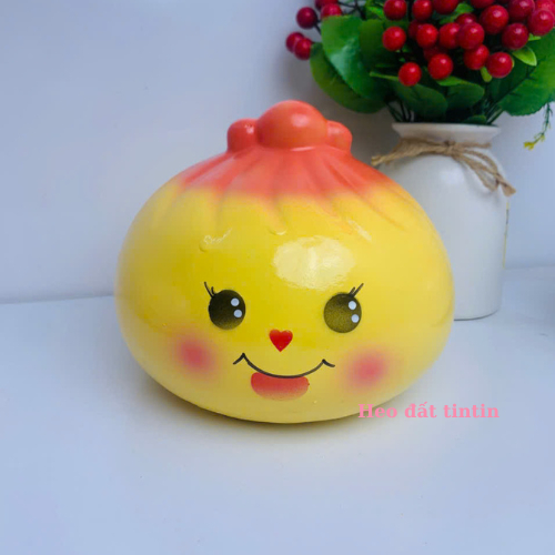 Heo đất tiết kiệm Heo Bánh Tiểu màn thầu(C14xD17xR17)-lợn đất lỗ tròn ống heo quà tặng,trang trí