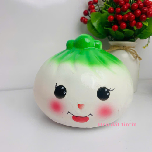 Heo đất tiết kiệm Heo Bánh Tiểu màn thầu(C14xD17xR17)-lợn đất lỗ tròn ống heo quà tặng,trang trí