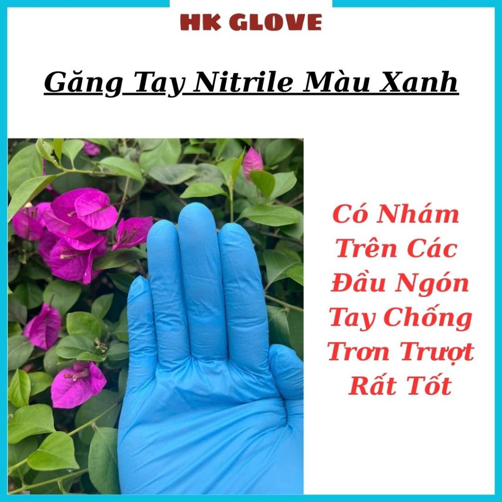 1Kg Găng Tay Nitrile xanh bao tay Cao Su chuyên dùng cho phòng khám, Spa phun xăm thẩm mỹ được 200-250 chiếc