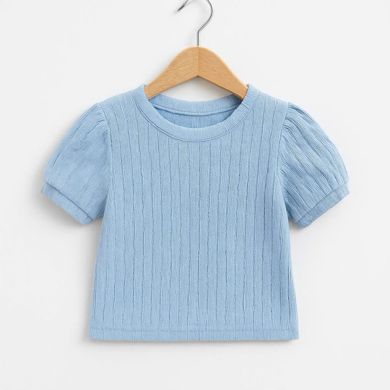 Áo Thun Bé Gái Tay Ngắn C3353 1-7 Tuổi Hàng Xuất Khẩu Cotton Mềm Thoáng Mát Nhiều Màu