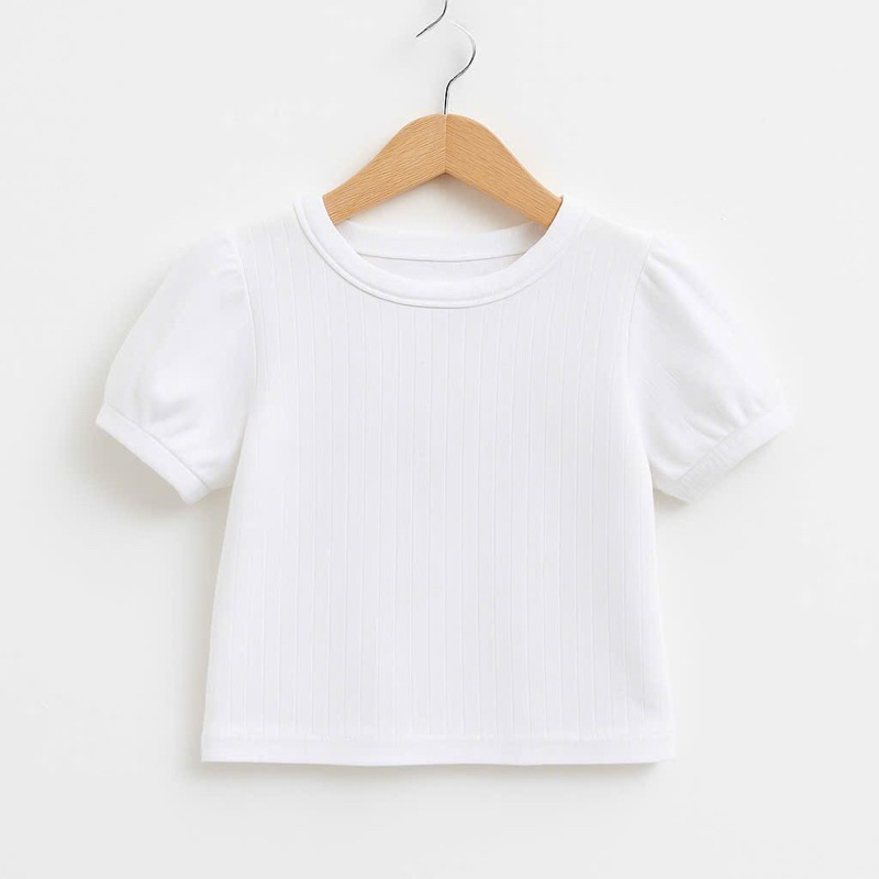 Áo Thun Bé Gái Tay Ngắn C3353 1-7 Tuổi Hàng Xuất Khẩu Cotton Mềm Thoáng Mát Nhiều Màu
