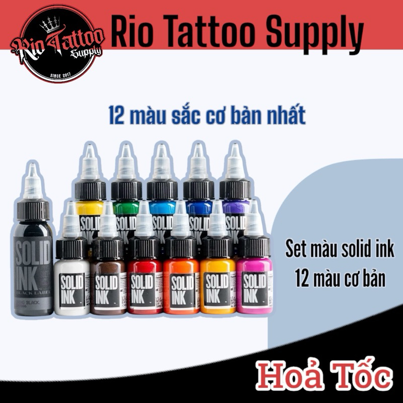 12 màu cơ bản Solid ink 1/2oz Chính hãng USA | Shopee Việt Nam