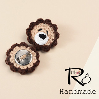 Ghim cài áo hình sư tử dễ thương 3cm, 4cm |Pin, trâm cài balo, cặp, huy hiệu |Shop Rô Handmade