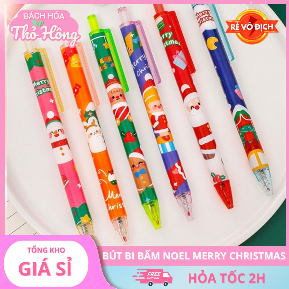3 Bút Bi Bấm Noel Merrychristmas