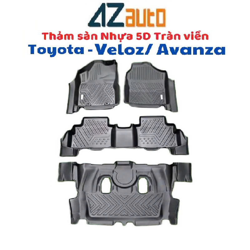Thảm lót sàn Nhựa TPE 5D xe Toyota Veloz/Avanza 2022-2025 tràn viền Hàng cao cấp