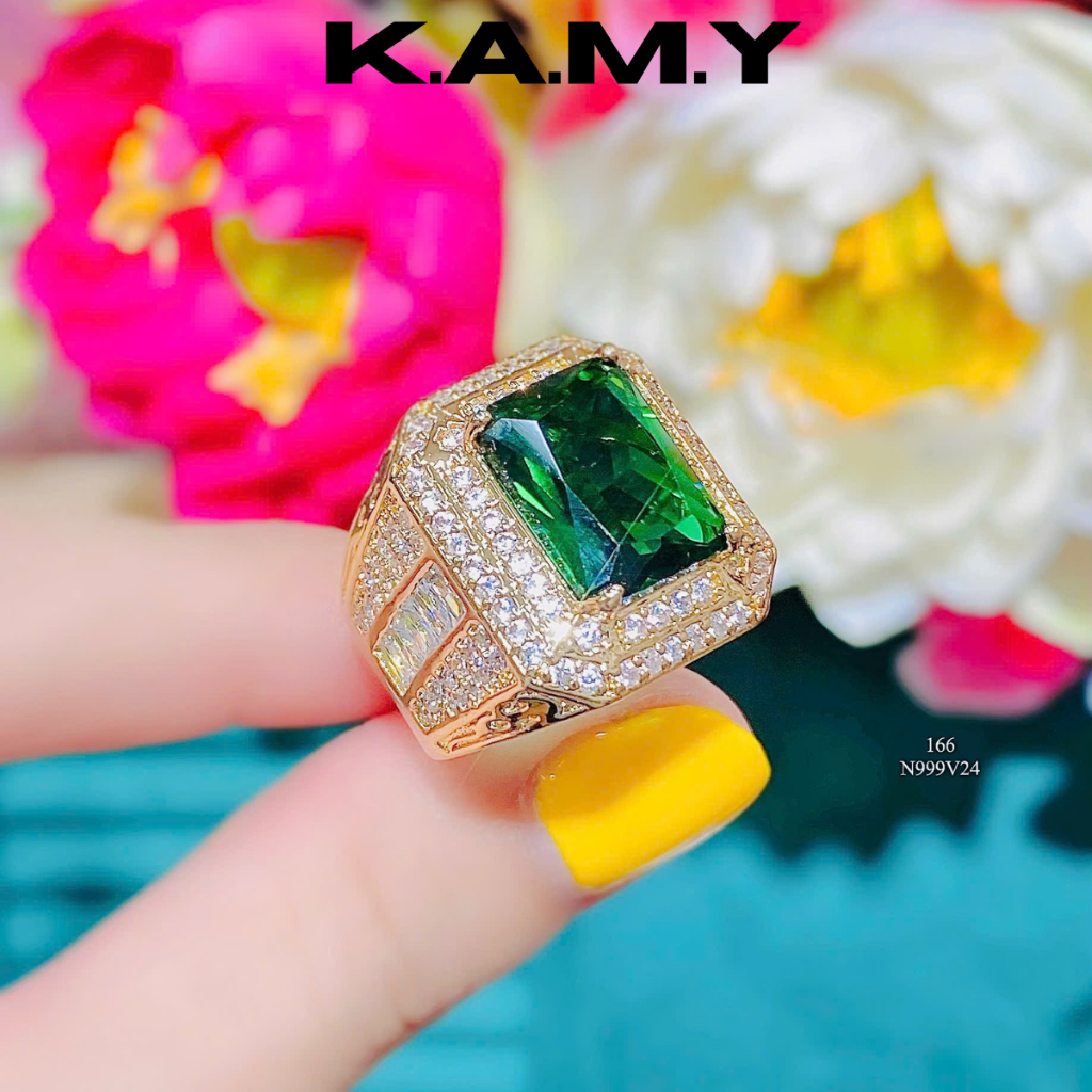 Nhẫn nam đính đá nhiều màu sắc sang trọng - Trang sức KAMY