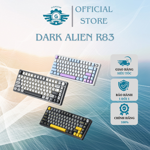 Bàn Phím Cơ Không Dây Dark Alien R83 - 3 Mode, LED Mạch Xuôi, Keycap ...