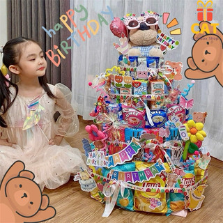 tháp bánh gato , tháp bánh kẹo khổng lồ , quà bánh kẹo cho bé , quà tặng bánh kẹo sinh nhật