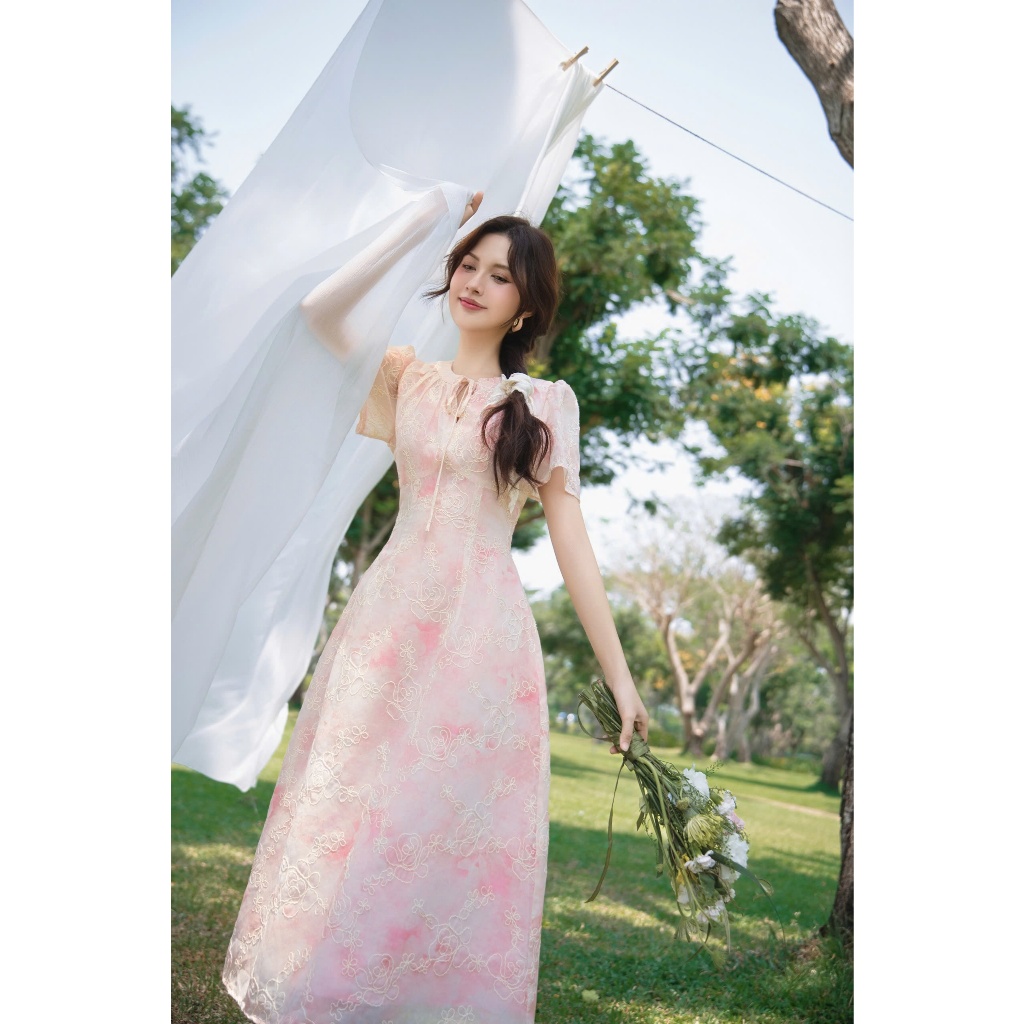 Ảnh OLV - Đầm kiểu hoa Aulelei Fleur Dress in Pink 2