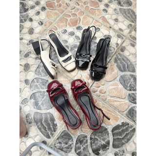 Giày sandal 4 phân nơ kép da bóng xinh( phom 1,5)