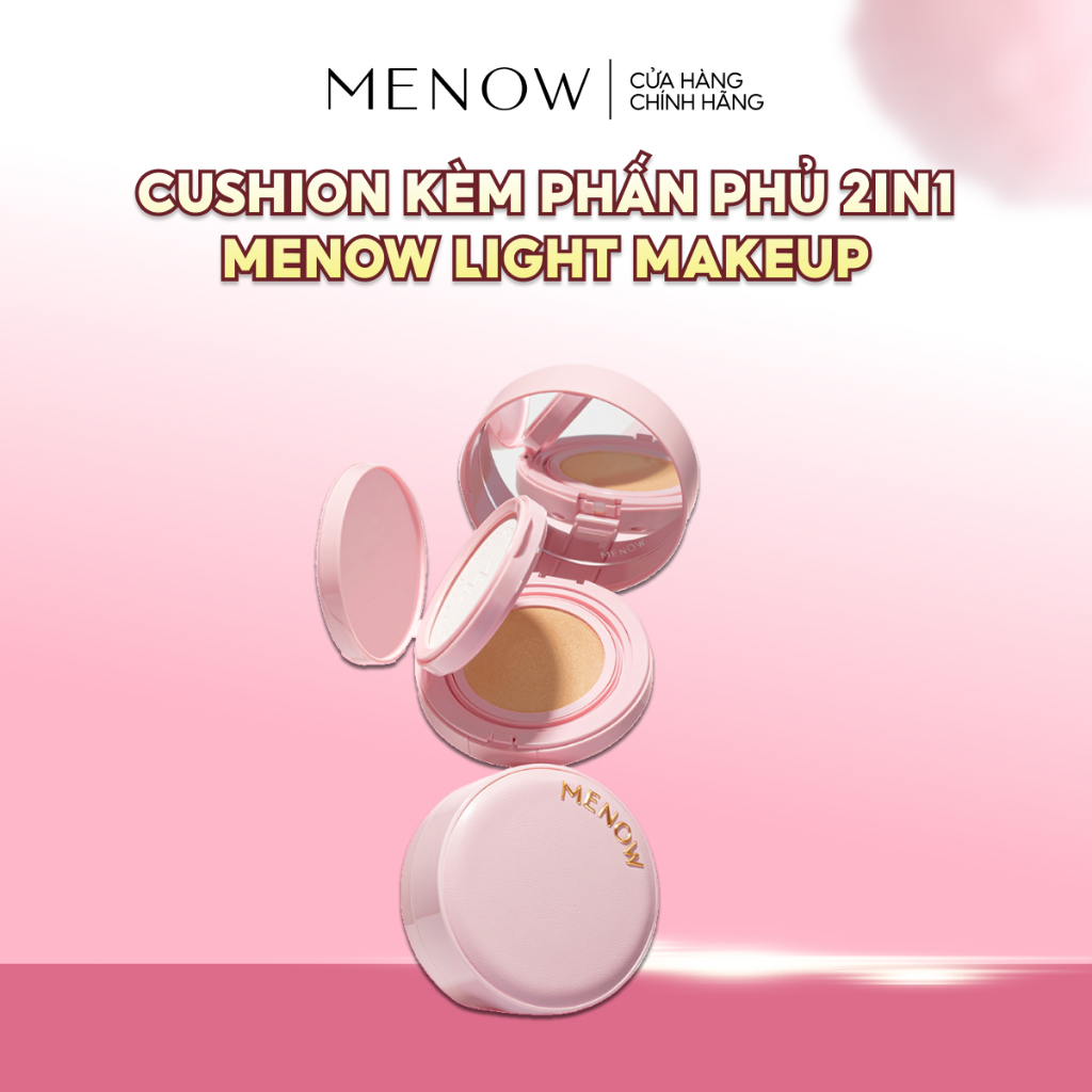 [KOL x MENOW] Cushion kèm phấn phủ 2in1 Menow Cushion Powder Cream Pink Series 17g