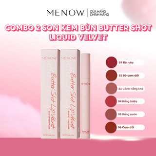 [KOL x MENOW] COMBO 02 Son kem bùn lì Butter Shot Liquid Velvet Menow 2gr x2