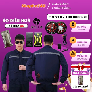 [ PIN 21V - 100.000 Mah ] Áo Điều Hòa Nhật Bản Chính Hãng Pin Khỏe Chạy 24-36H, Quạt Mát,An Toàn Cho Người Lao Động