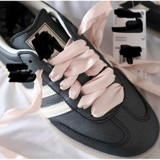 Giày thể thao thời trang mùa hè bigsize nữ màu đen dây lụa hồng đế gim chống trơn trượt , sneaker cao cấp