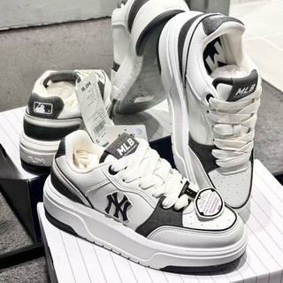 Giày thời trang mùa hè bigsize nam nữ MLB chunky độn đế màu trắng đen , sneaker big size cao cấp tăng chiều cao