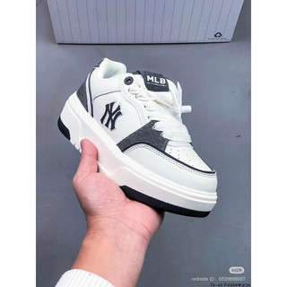 Giày thời trang mùa hè bigsize nam nữ MLB chunky độn đế màu trắng đen , sneaker big size cao cấp tăng chiều cao