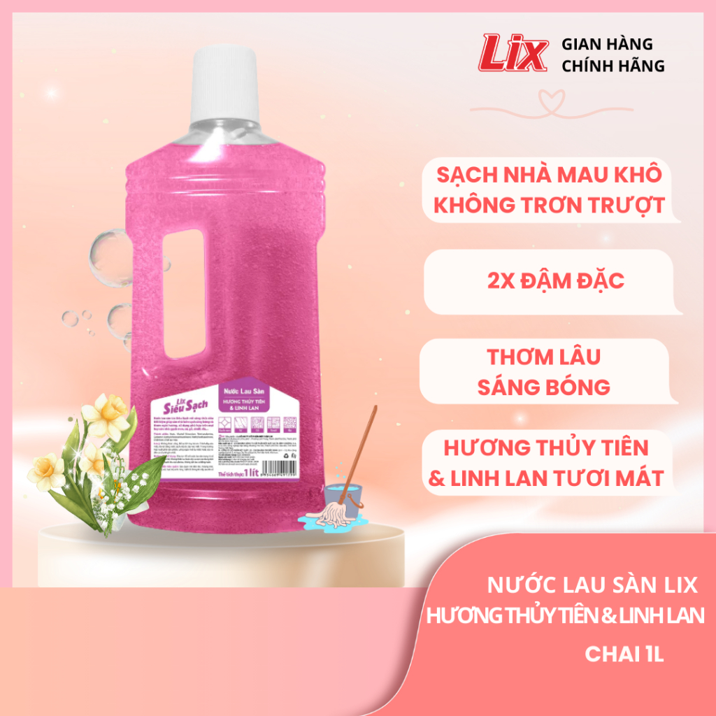 Ảnh Nước lau sàn siêu sạch hương thuỷ tiên & linh lan, sạch nhà, thơm lâu phù hợp với mọi sàn nhà Lixco Việt Nam 2