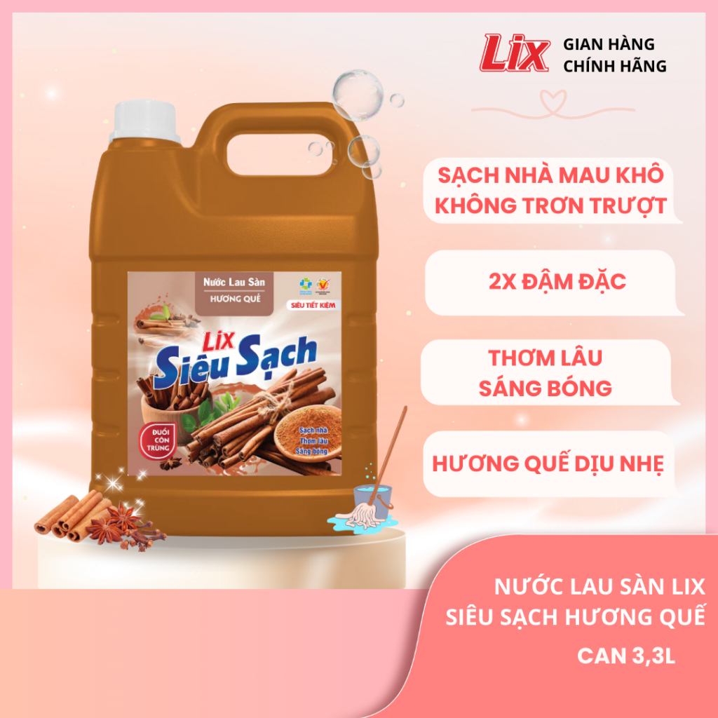 Ảnh Nước lau sàn siêu sạch hương quế, sáng bóng, thơm lâu, phù hợp với mọi loại sàn nhà - Lixco Việt Nam 3