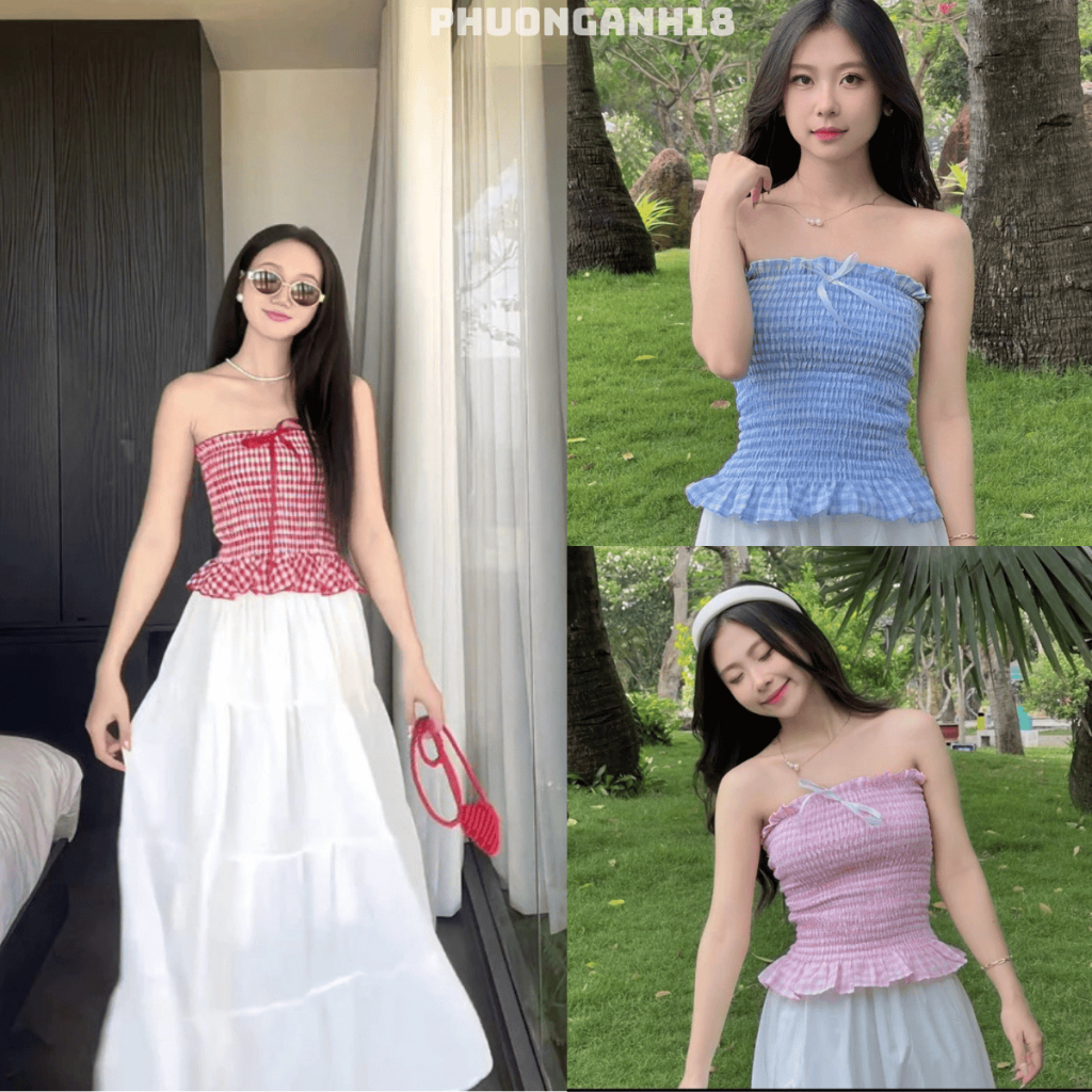 Áo quây ống nơ ngực bo chun co giãn siêu hot A205