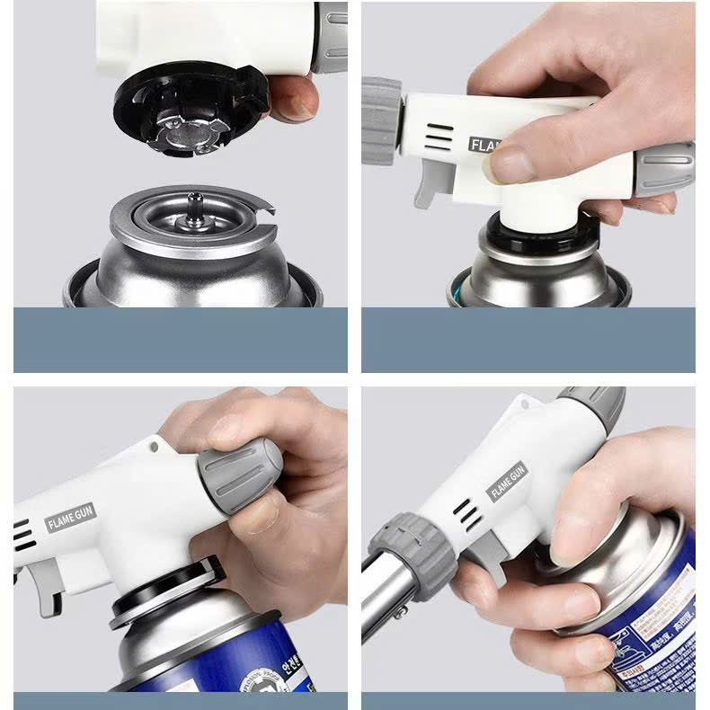 Đầu Khò TRẮNG Mini Flamegun Siêu Nhỏ Gọn-Khò Ga Mini Có Núm Điều Chỉnh Tiện Lợi - ĐÈN KHÒ GAS ĐÁNH LỬA TỰ ĐỘNG CẦM TAY