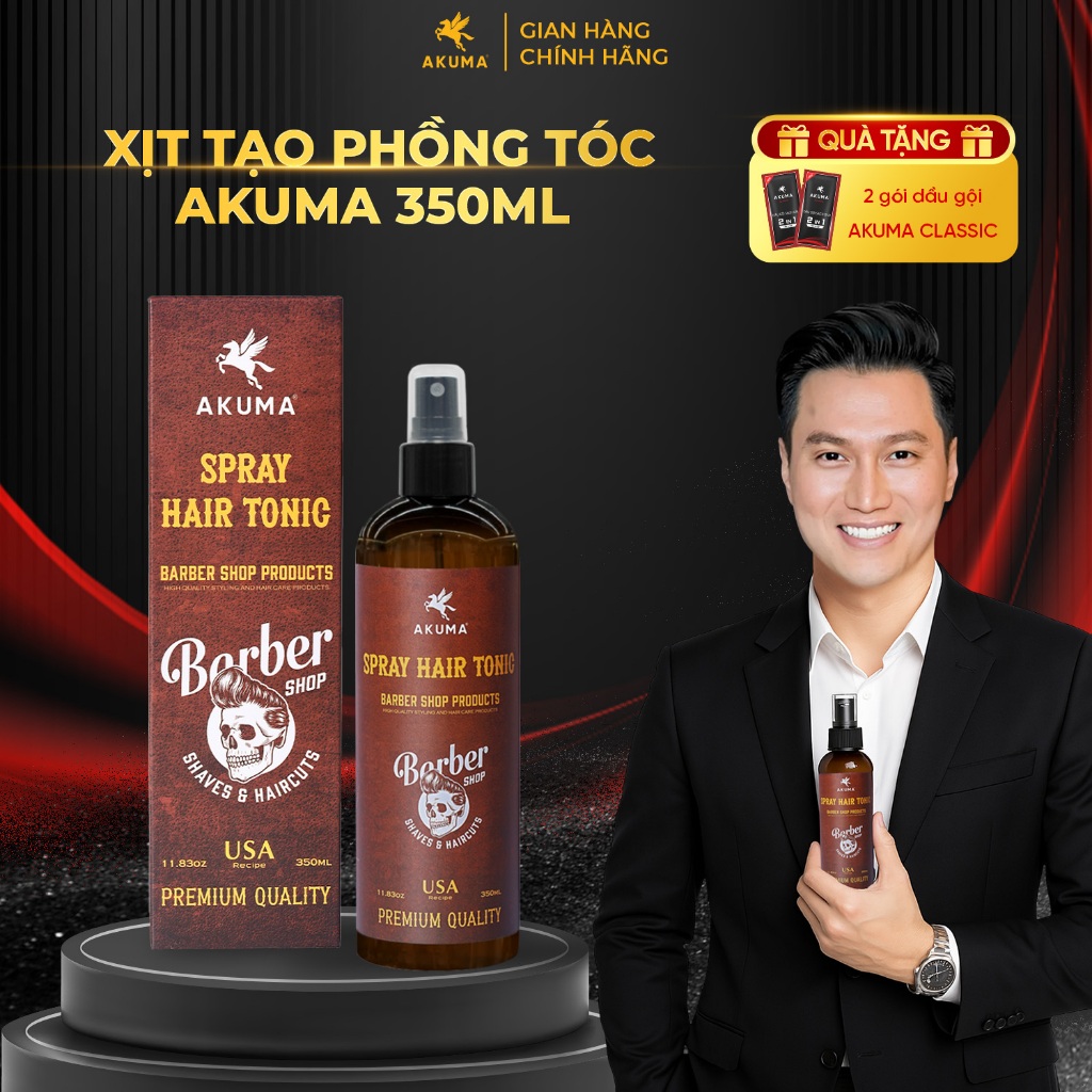 Ảnh Xịt Tạo Phồng Tóc AKUMA SPRAY HAIR TONIC Tạo Độ Phồng Tự Nhiên, Không Gây Bết Tóc Và Nặng Tóc 1