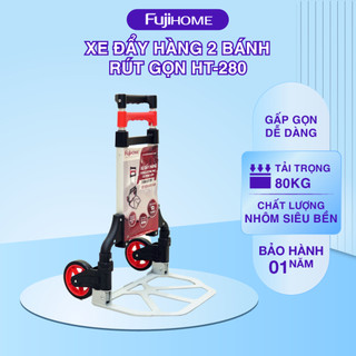 Xe kéo gấp gọn mini FujiHome HT-280 tải tọng 85kg, Hàng nhập khẩu chính hãng - Độ bền cao