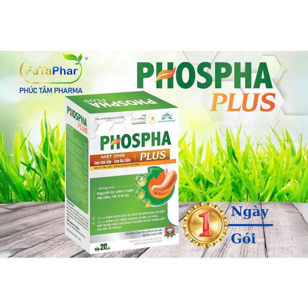(Hộp 10 Gói) Gel Dạ Dày PhosPha, Giảm Nhanh Cơn Đau Dạ Dày Giúp Làm Liền Vết Loét, Giảm Nhanh Đầy Hơi, Ợ Chua